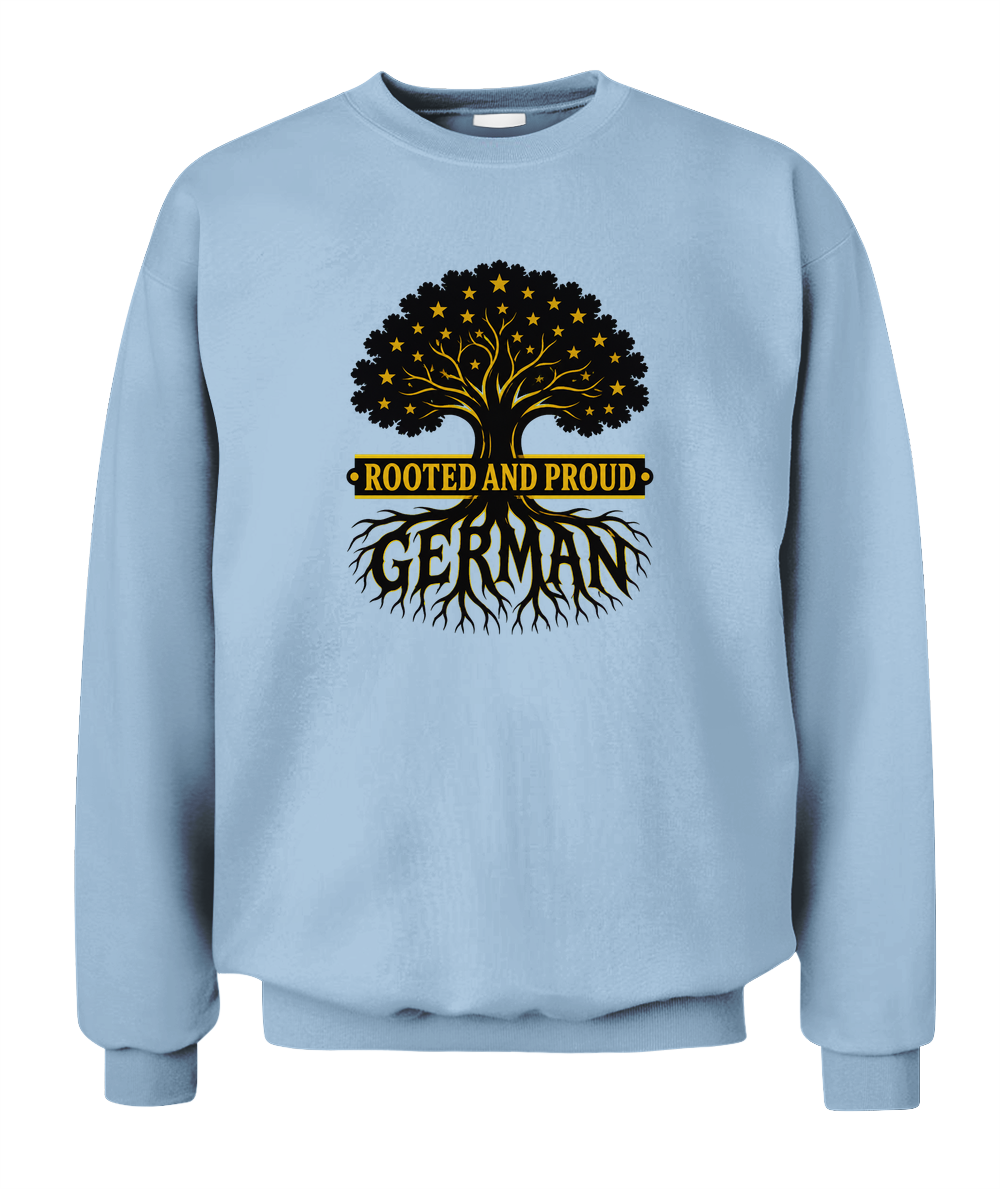 Rooted And Proud German — Sweatshirt in Light Blue