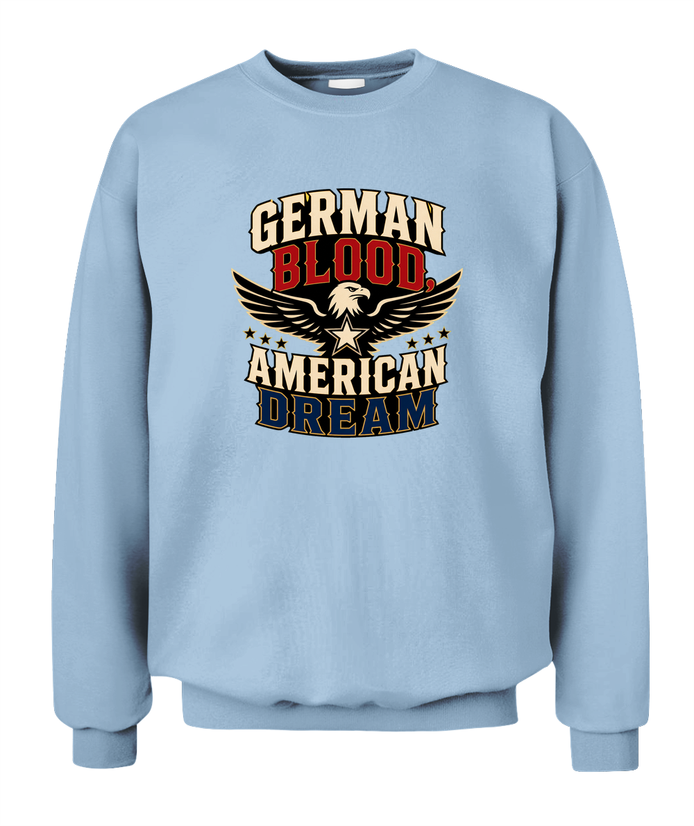 German Blood, American Dream — Sweatshirt in Light Blue