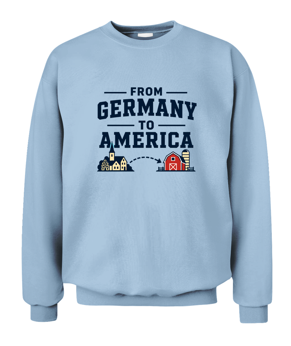 From Germany To America — Sweatshirt in Light Blue