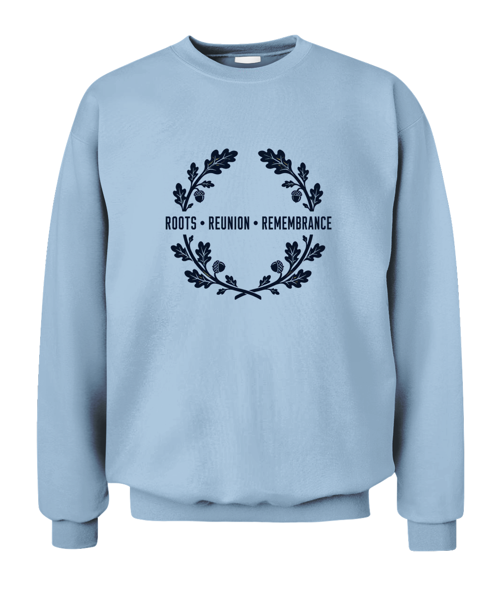 Roots, Reunion, Remembrance — Sweatshirt in Light Blue