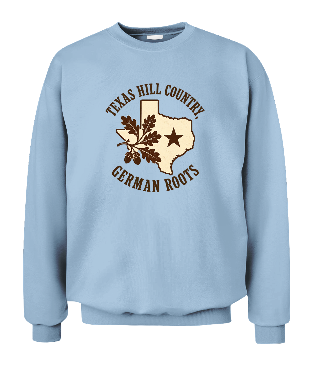 Texas Hill Country, German Roots — Sweatshirt in Light Blue