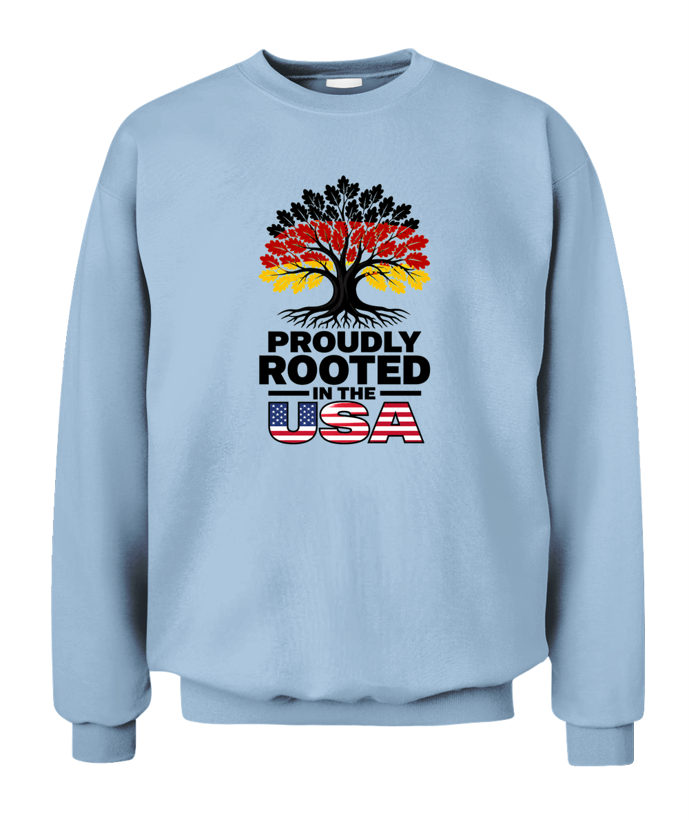 Proudly Rooted In The USA — Sweatshirt in Light Blue