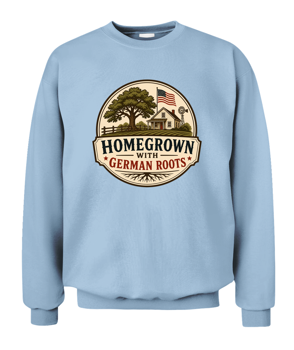 Homegrown With German Roots — Sweatshirt in Light Blue
