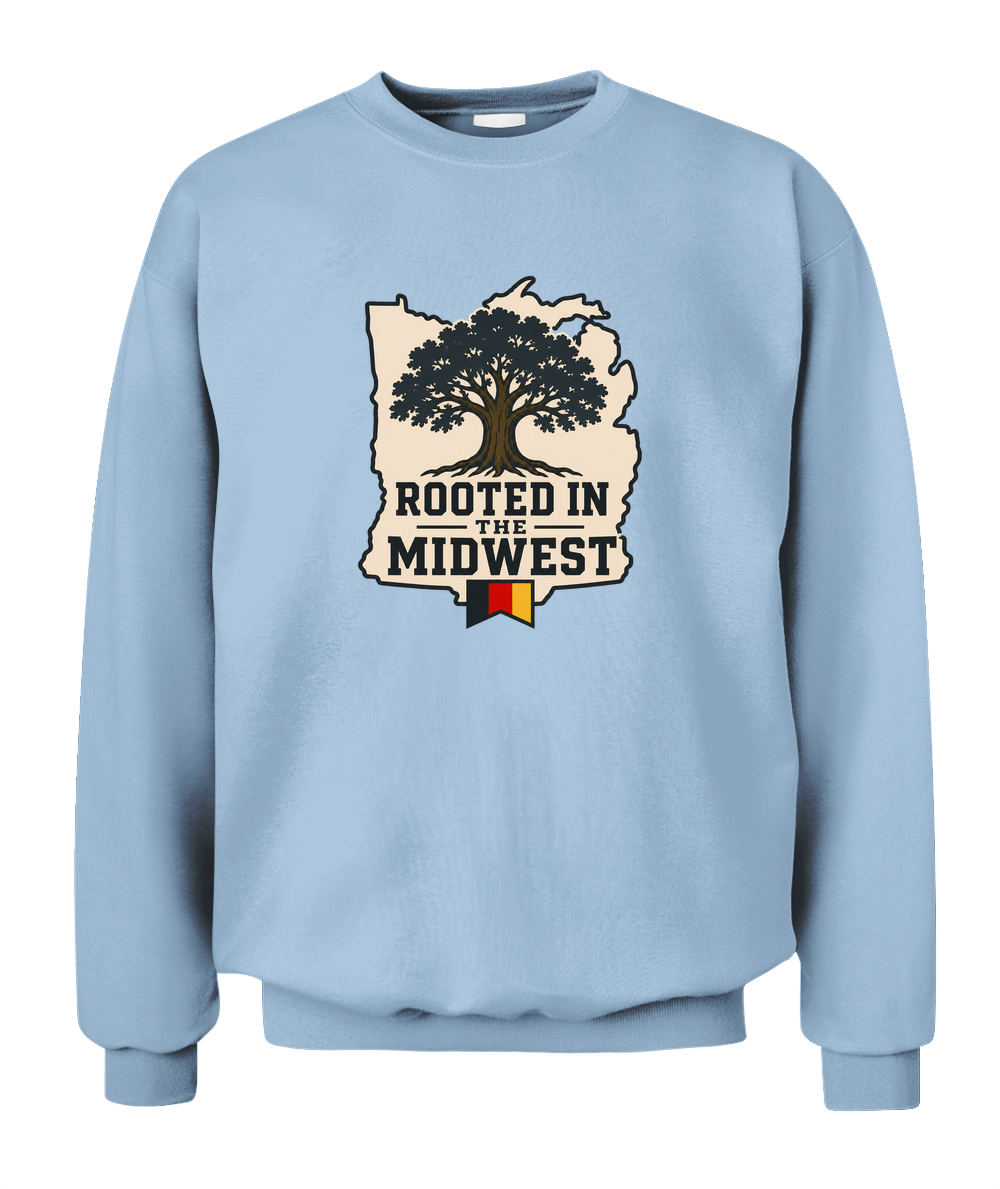 Rooted In The Midwest — Sweatshirt in Light Blue