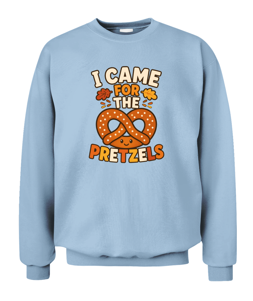 I Came For The Pretzels — Sweatshirt in Light Blue