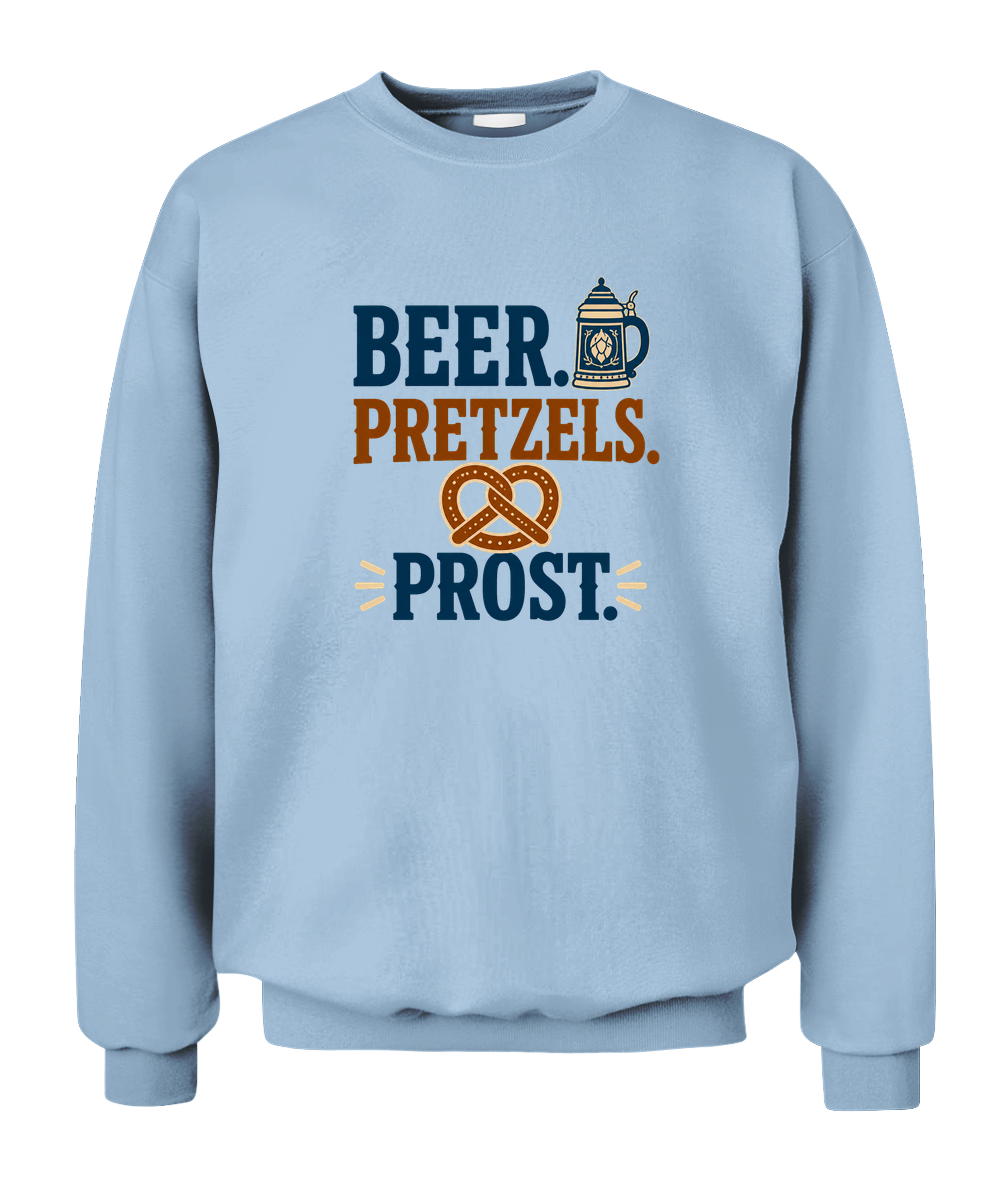 Beer. Pretzels. Prost. — Sweatshirt in Light Blue