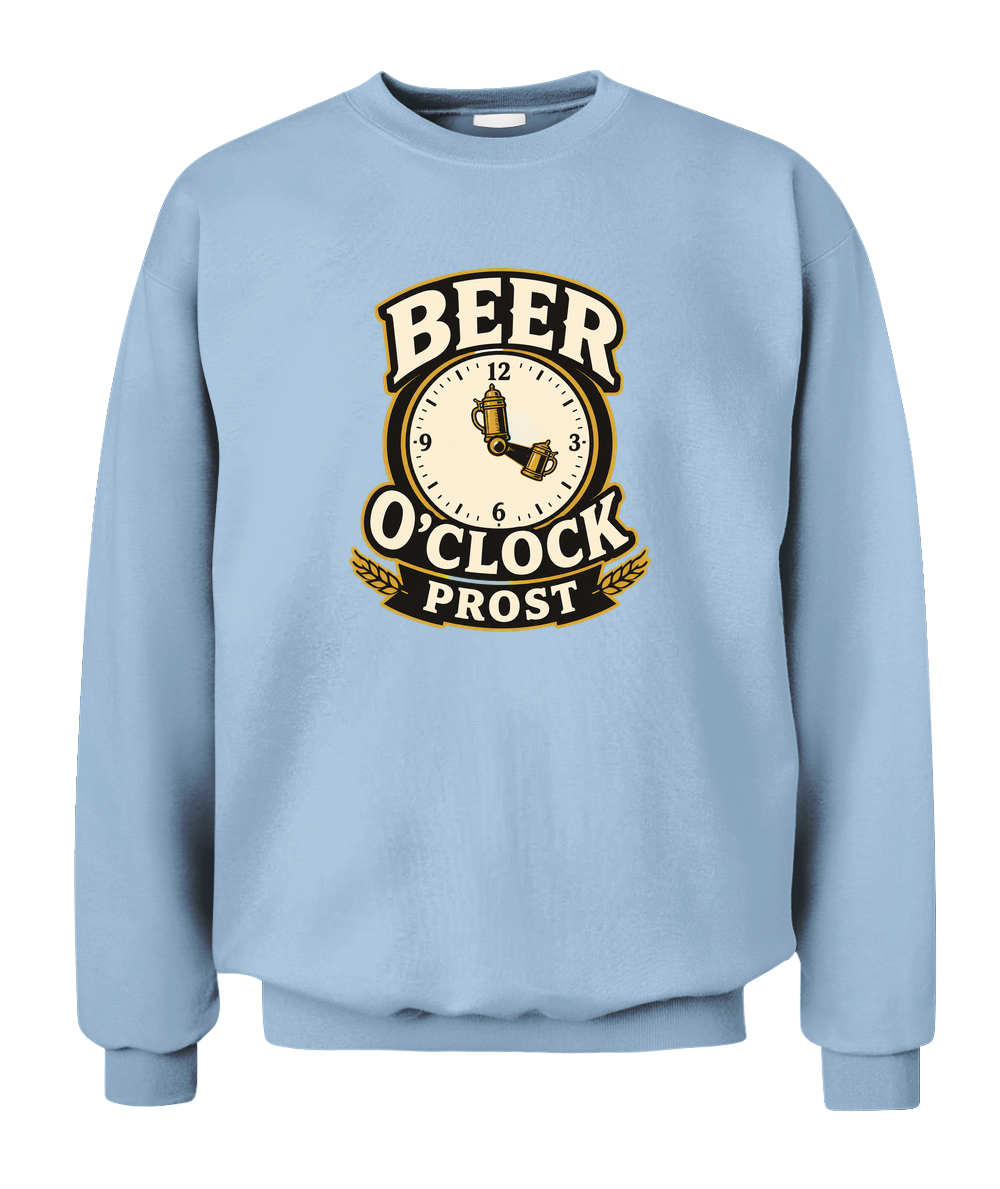 Beer O'Clock Prost — Sweatshirt in Light Blue
