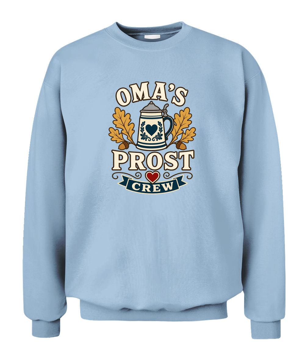Oma's Prost Crew — Sweatshirt in Light Blue