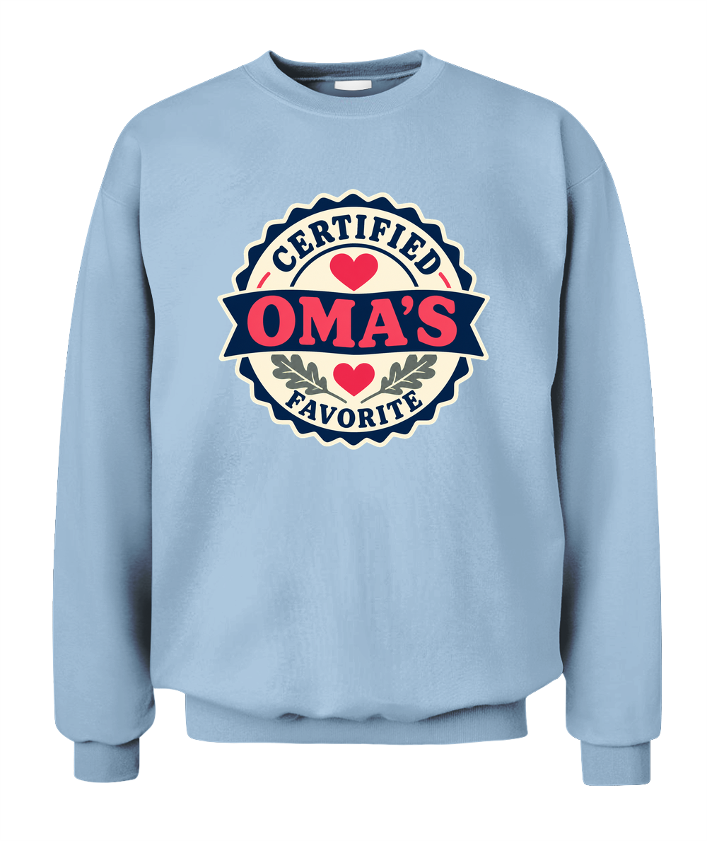 Certified Oma's Favorite — Sweatshirt in Light Blue