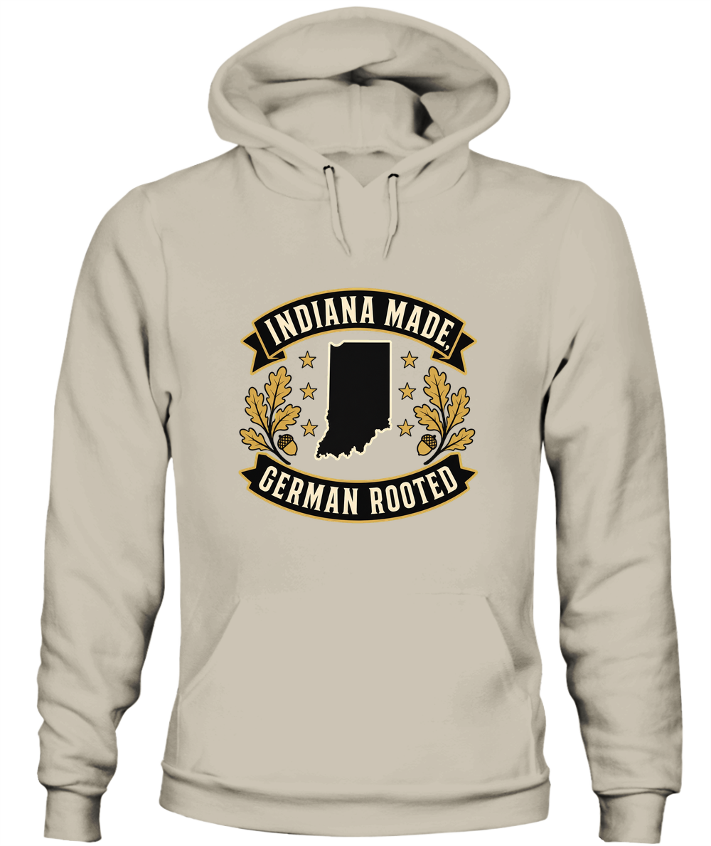 Indiana Made, German Rooted — Hoodie in Sand