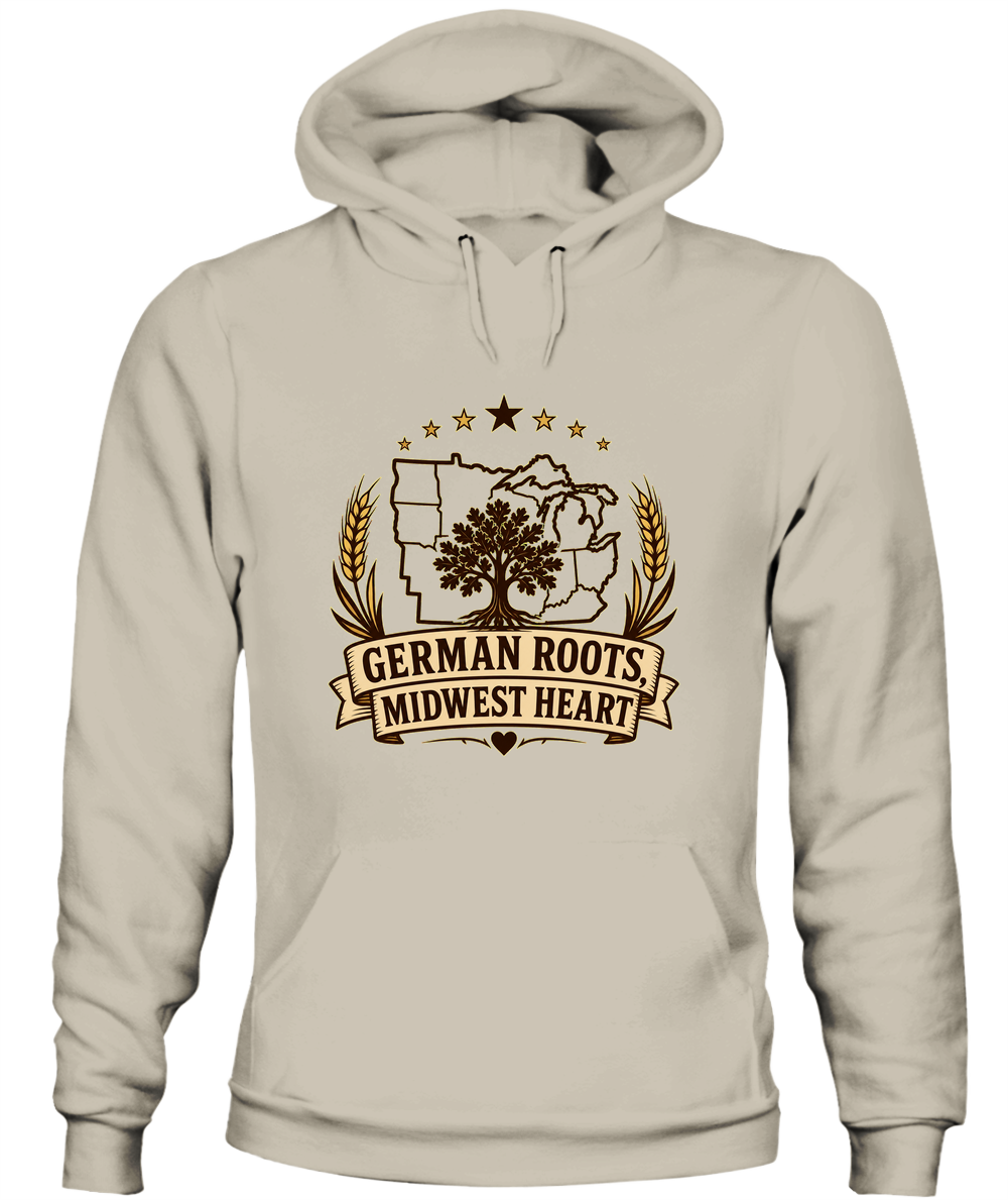 German Roots, Midwest Heart — Hoodie in Sand