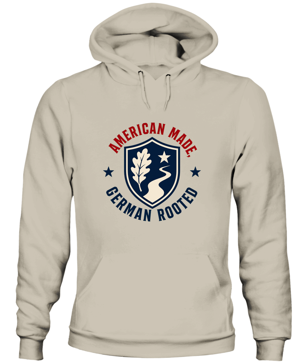 American Made, German Rooted — Hoodie in Sand
