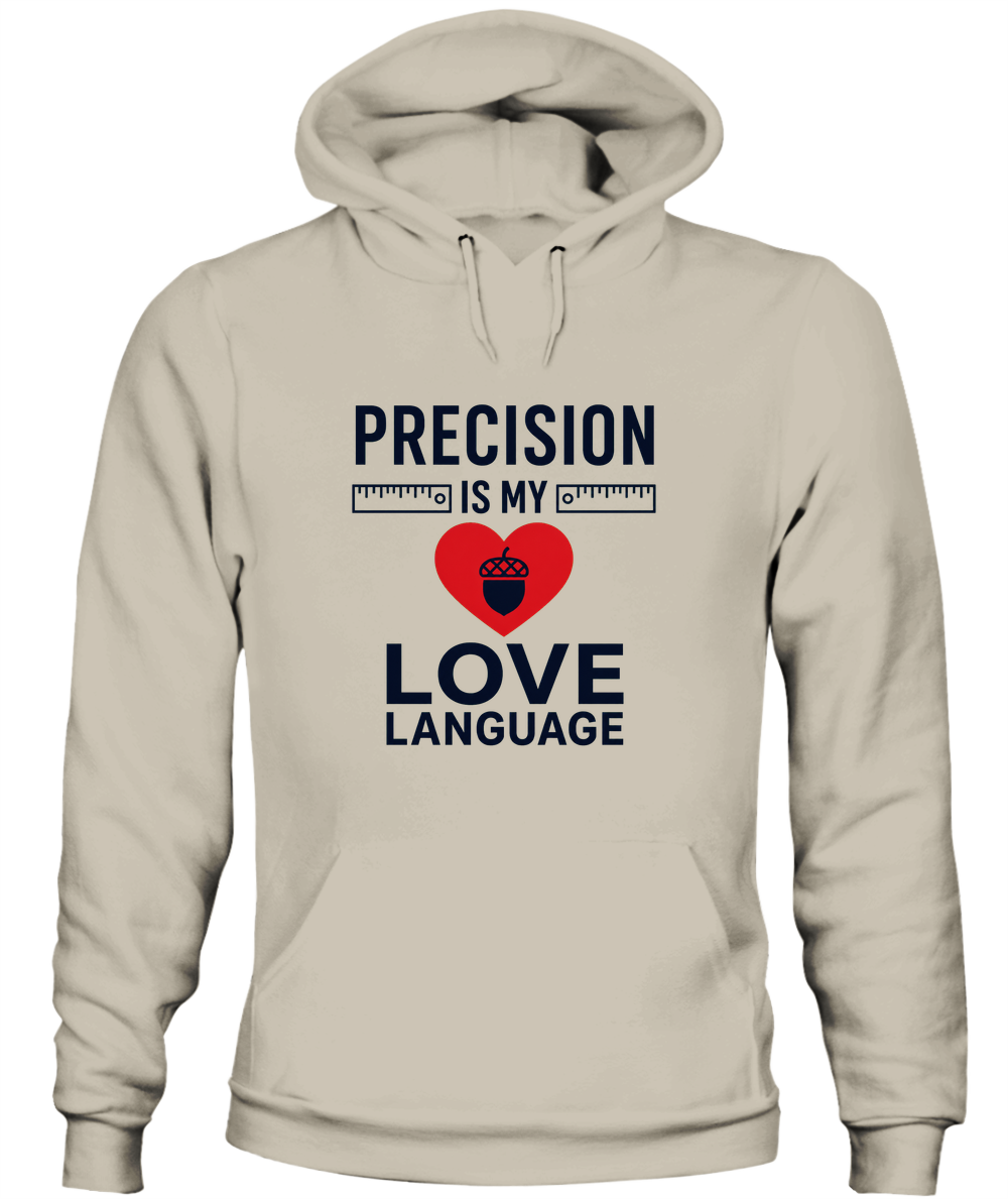 Precision Is My Love Language — Hoodie in Sand