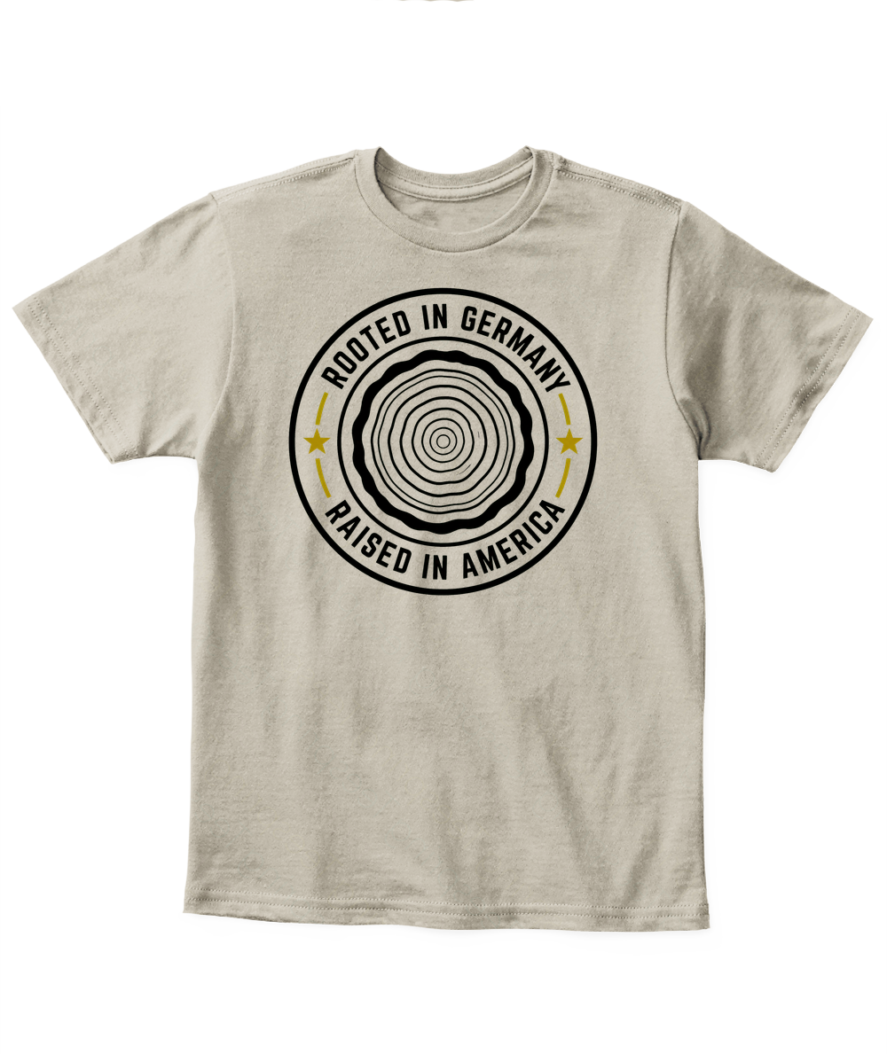Rooted In Germany, Raised In America — Kid's T Shirt in Sand