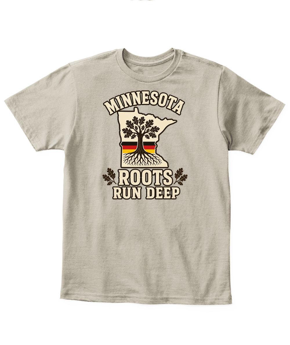 Minnesota Roots Run Deep — Kid's T Shirt in Sand