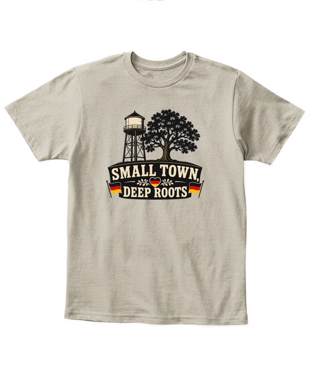 Small Town, Deep Roots — Kid's T Shirt in Sand