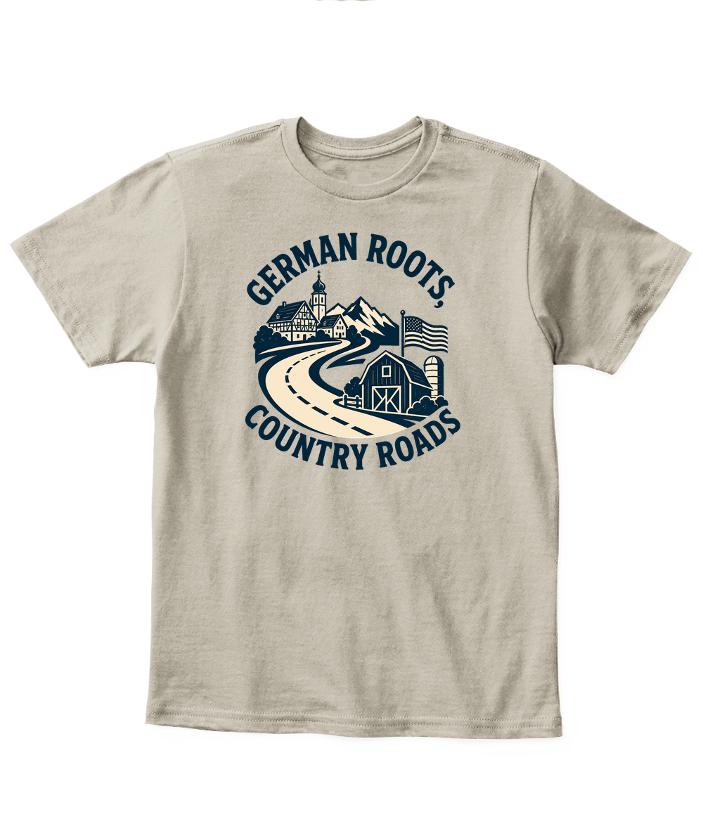German Roots, Country Roads — Kid's T Shirt in Sand