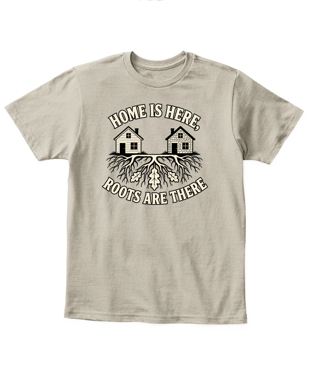 Home Is Here, Roots Are There — Kid's T Shirt in Sand