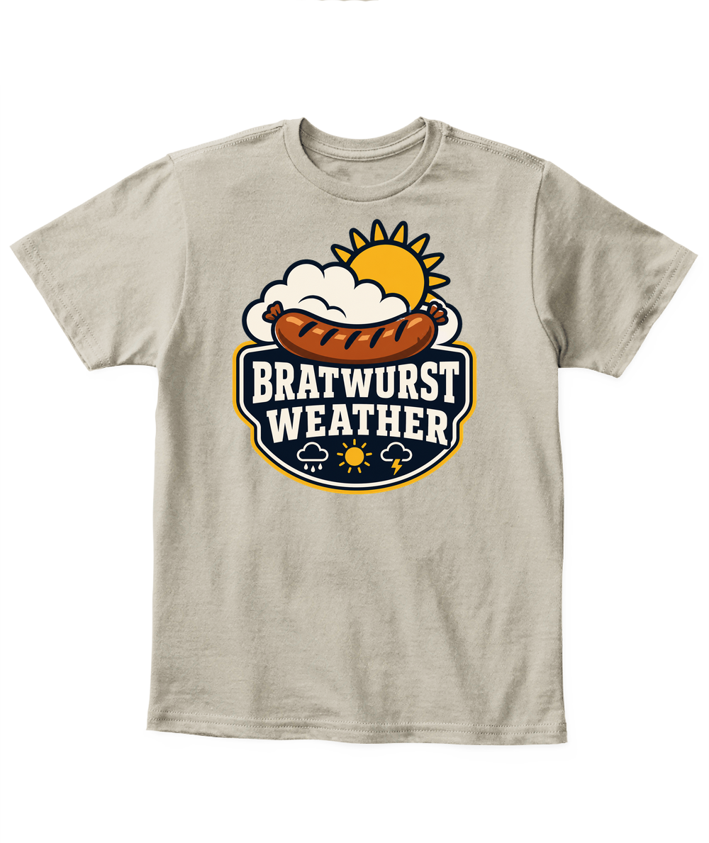 Bratwurst Weather — Kid's T Shirt in Sand