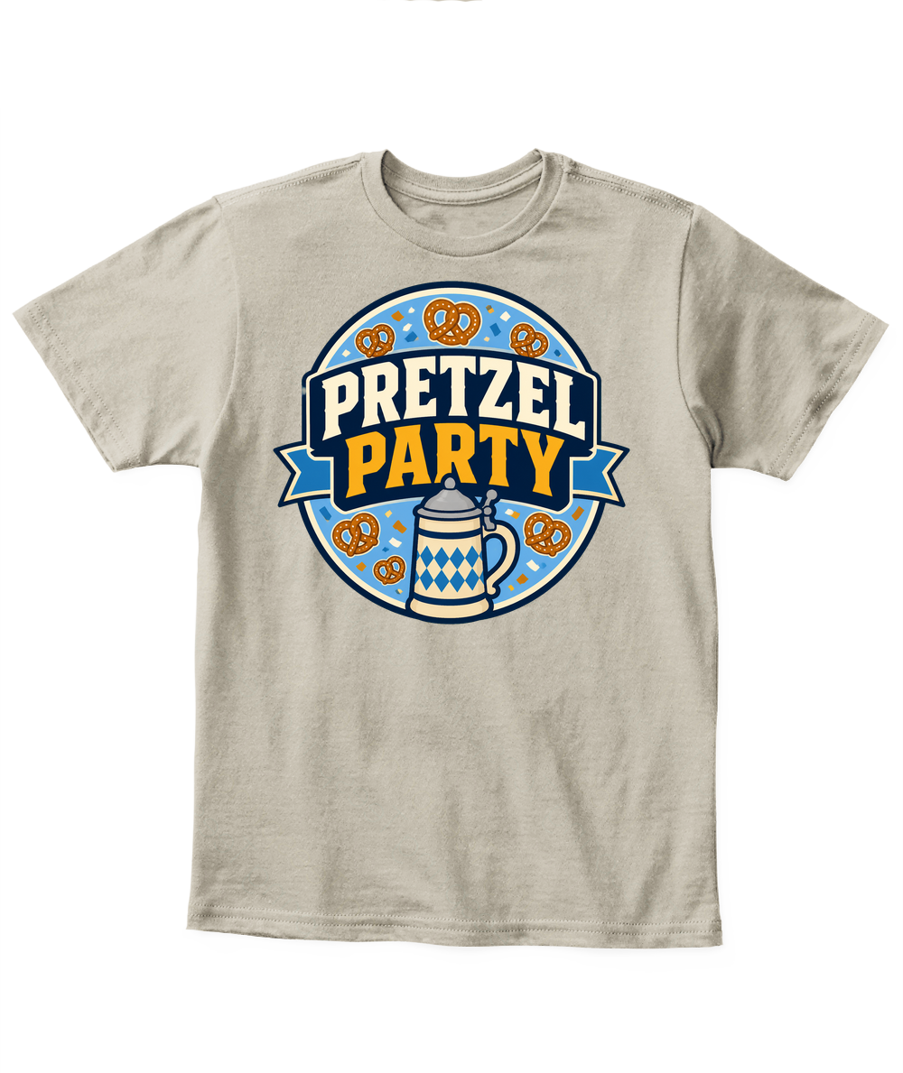 Pretzel Party — Kid's T Shirt in Sand