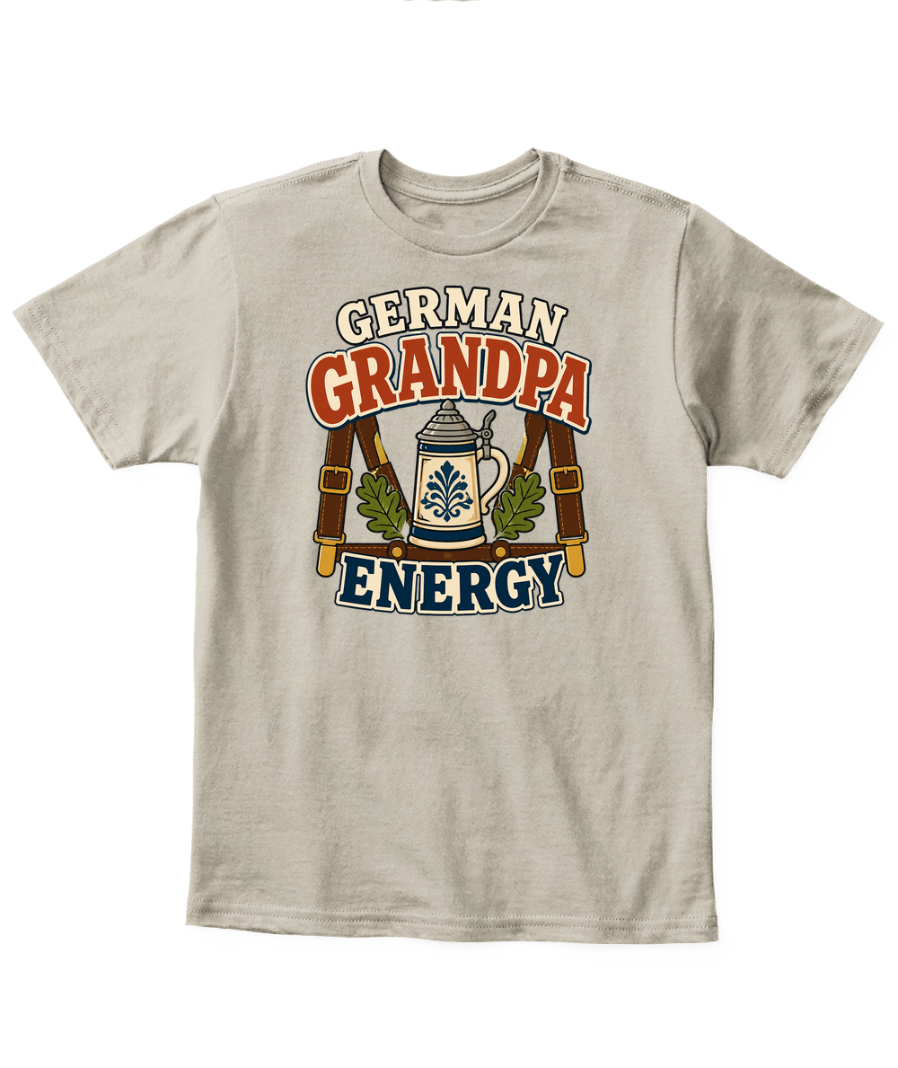 German Grandpa Energy — Kid's T Shirt in Sand