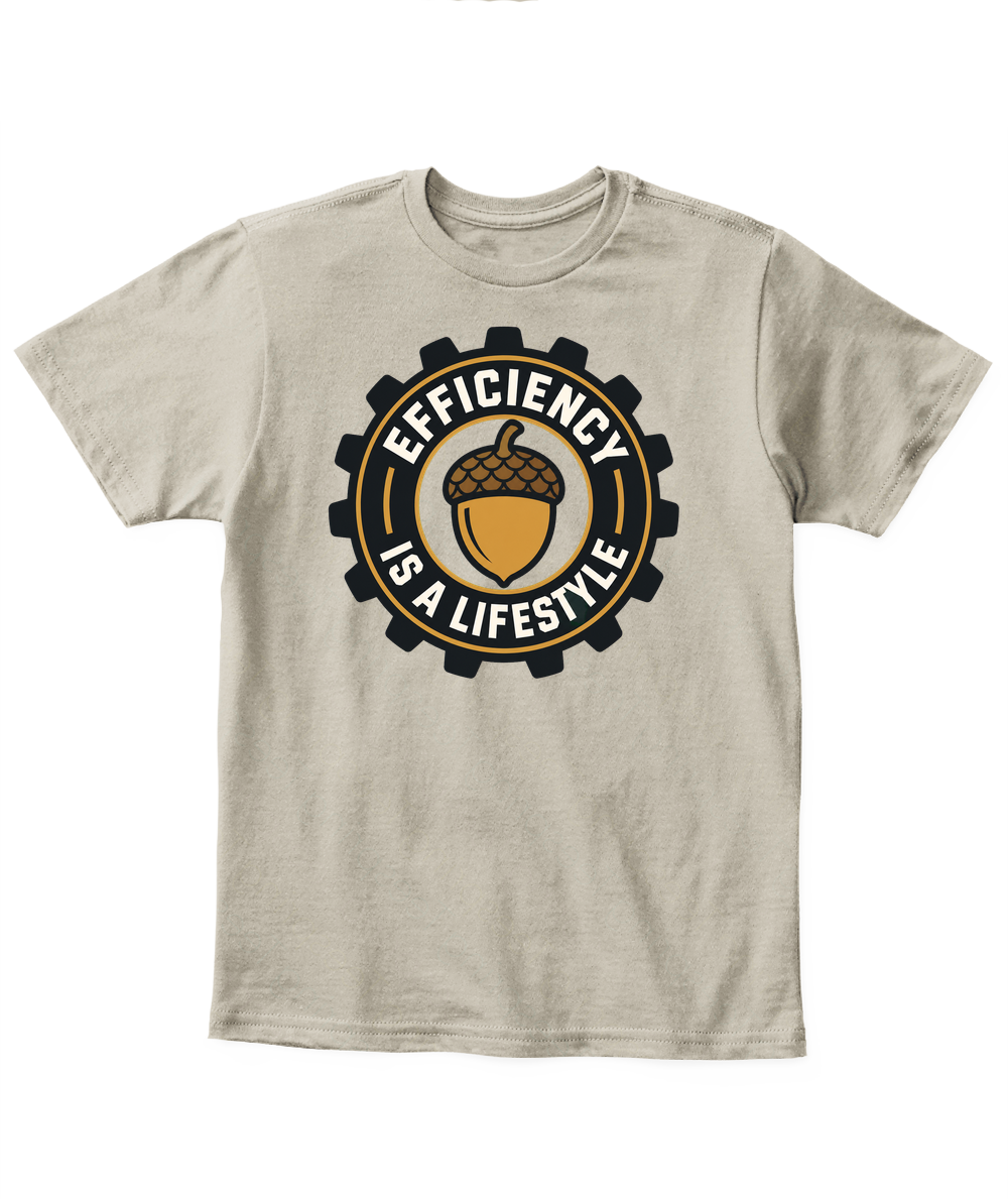 Efficiency Is A Lifestyle — Kid's T Shirt in Sand