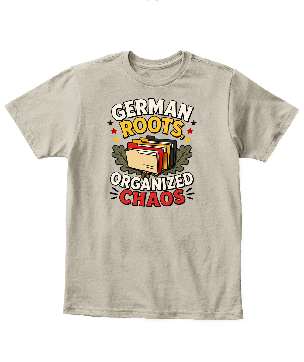 German Roots, Organized Chaos — Kid's T Shirt in Sand