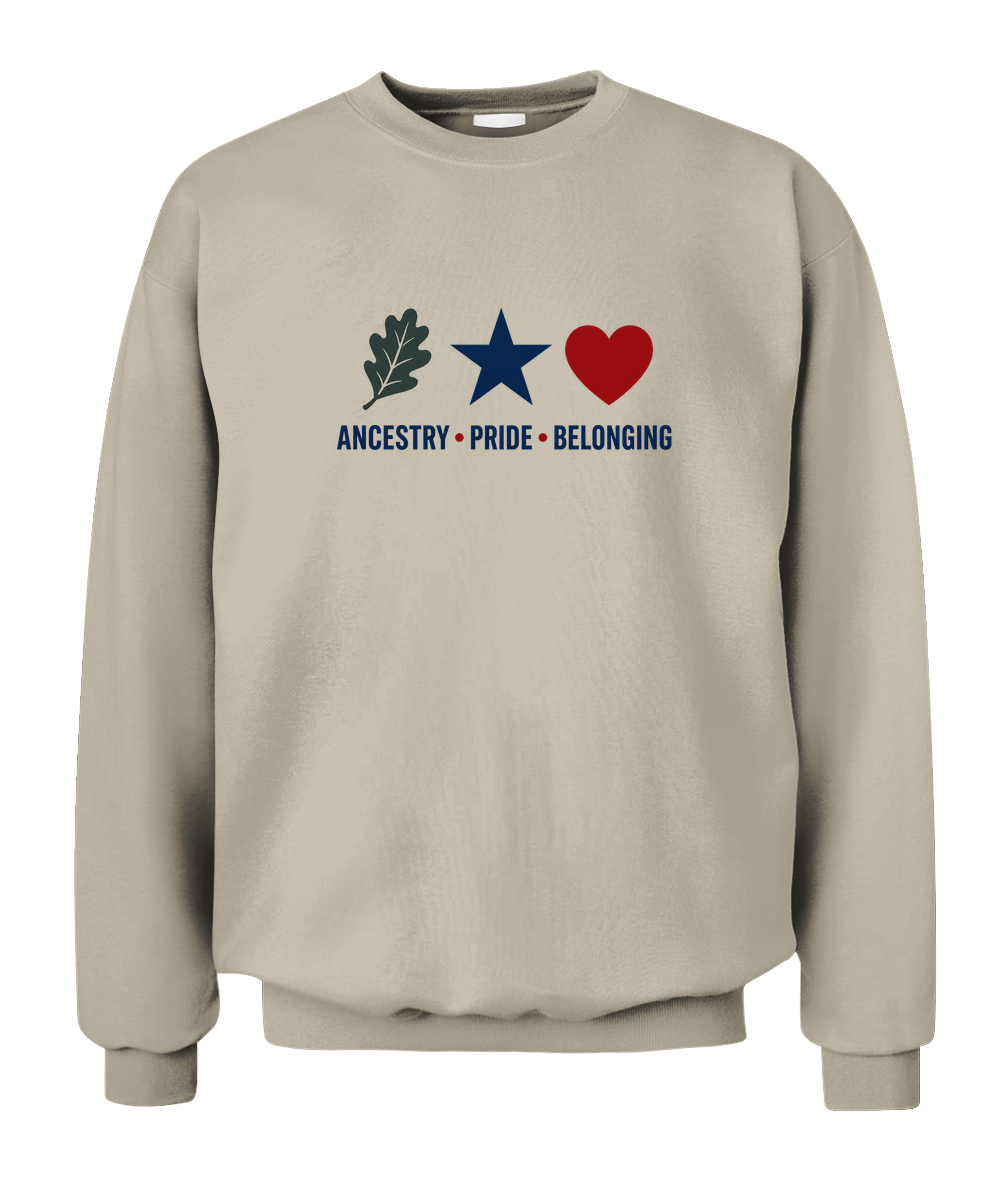 Ancestry, Pride, Belonging — Sweatshirt in Sand
