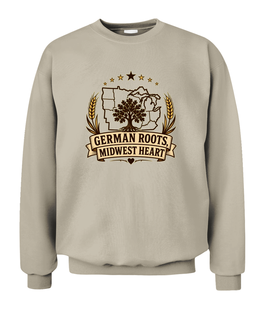 German Roots, Midwest Heart — Sweatshirt in Sand