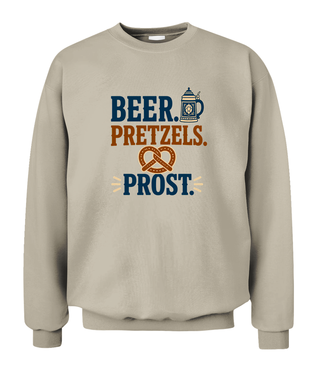 Beer. Pretzels. Prost. — Sweatshirt in Sand