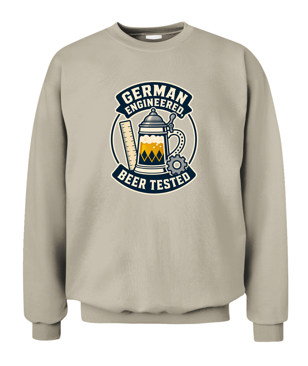 German Engineered, Beer Tested — Sweatshirt in Sand