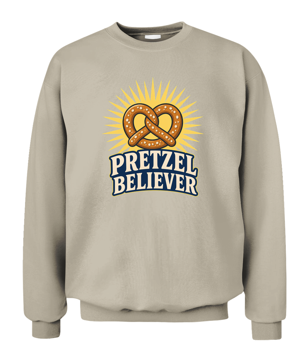 Pretzel Believer — Sweatshirt in Sand