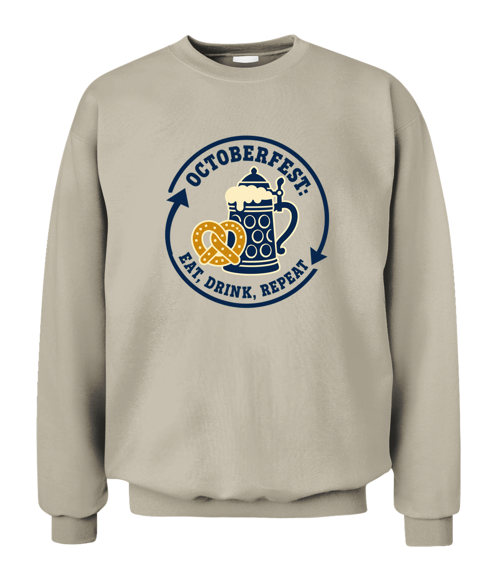 Octoberfest: Eat, Drink, Repeat — Sweatshirt in Sand