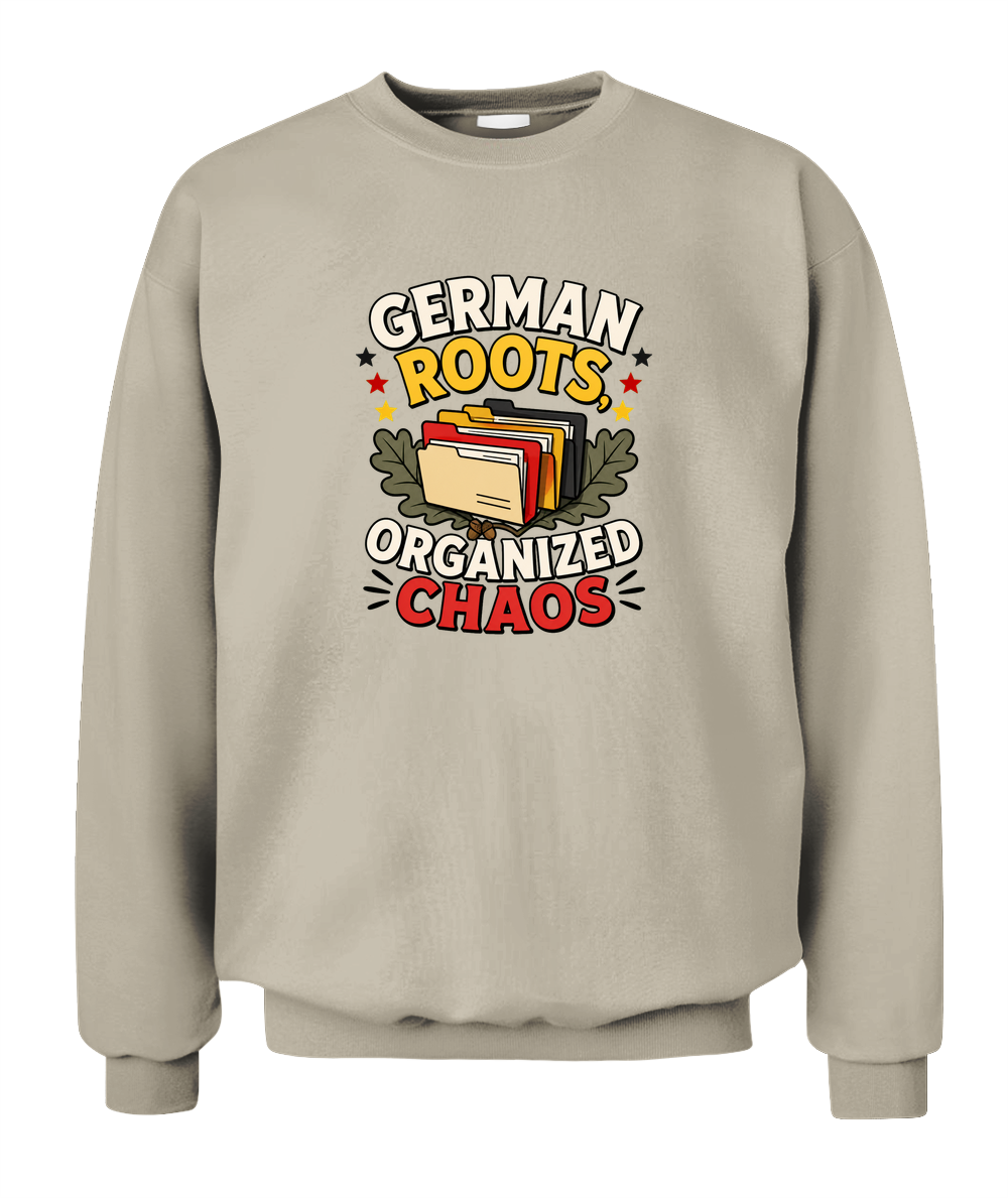 German Roots, Organized Chaos — Sweatshirt in Sand