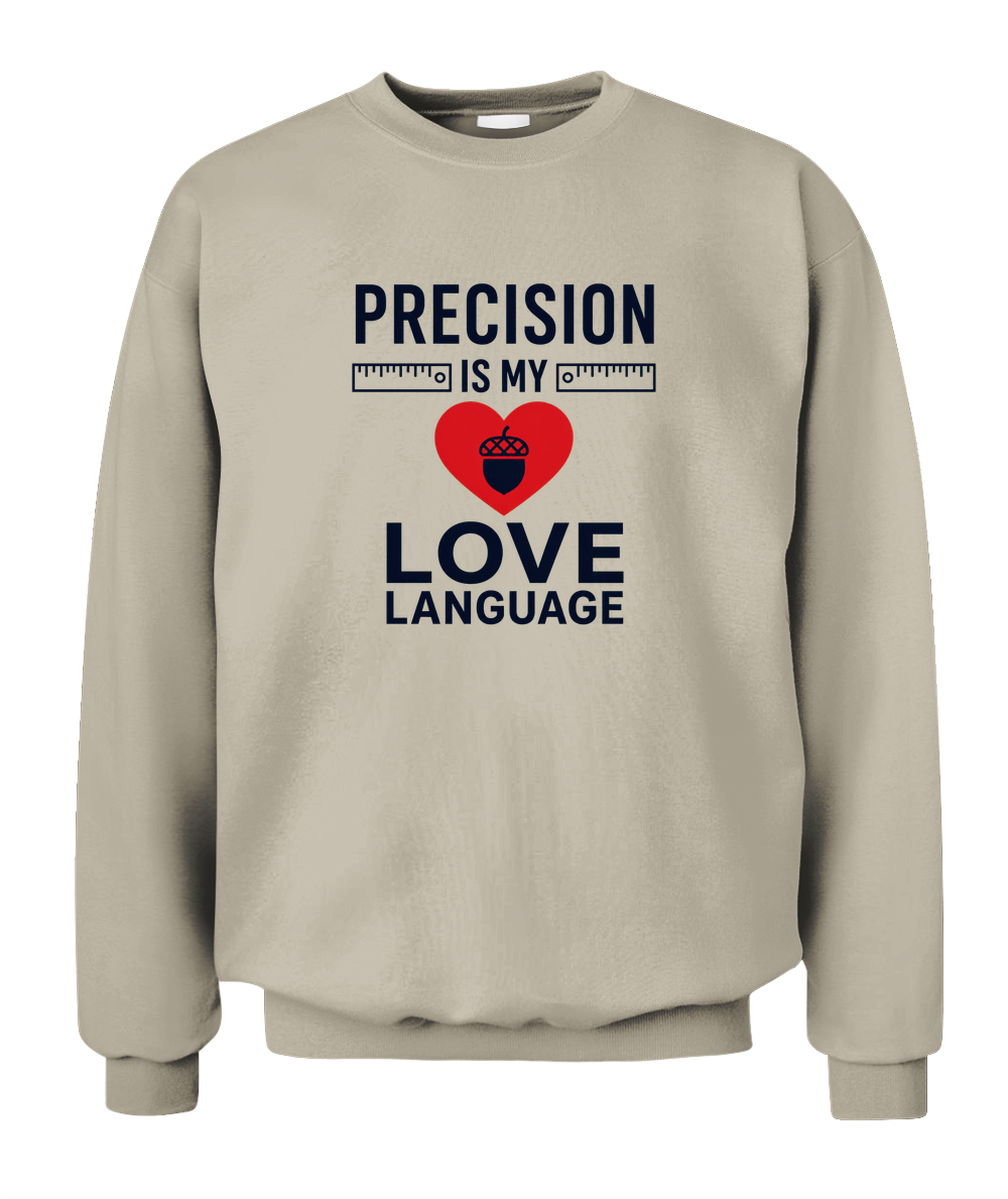 Precision Is My Love Language — Sweatshirt in Sand