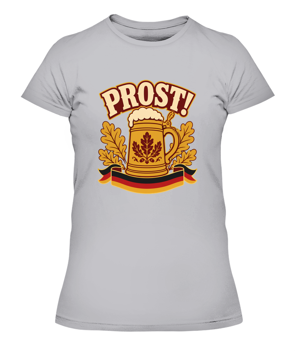 Prost! — Lady's T-Shirt in Heather Grey