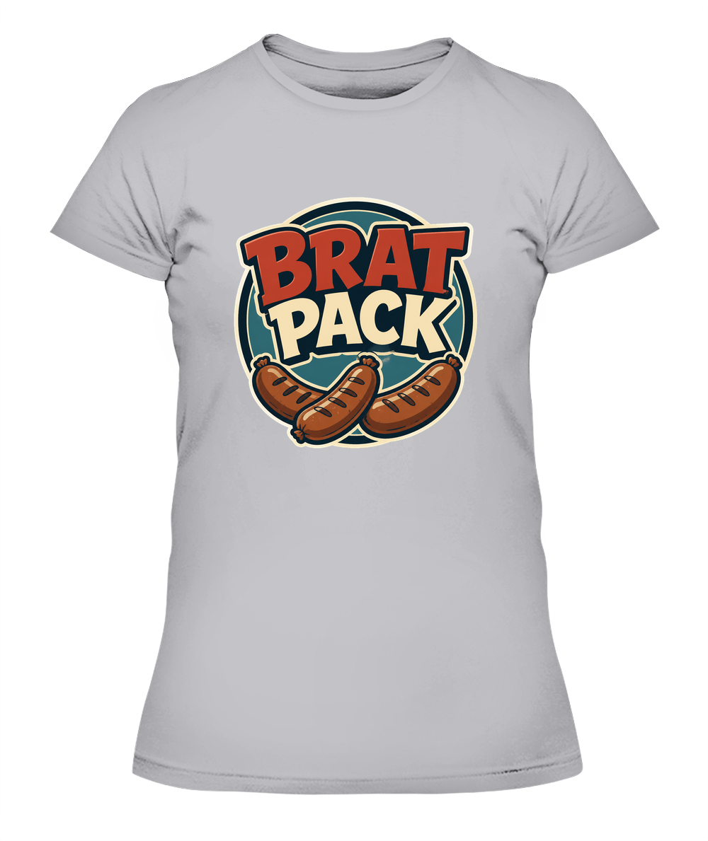 Brat Pack — Lady's T-Shirt in Heather Grey