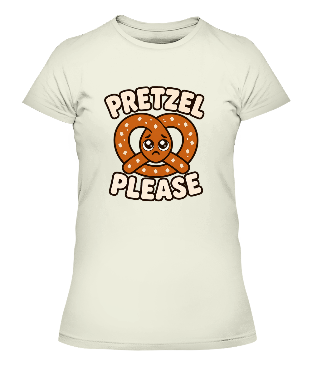 Pretzel Please — Lady's T-Shirt in Natural