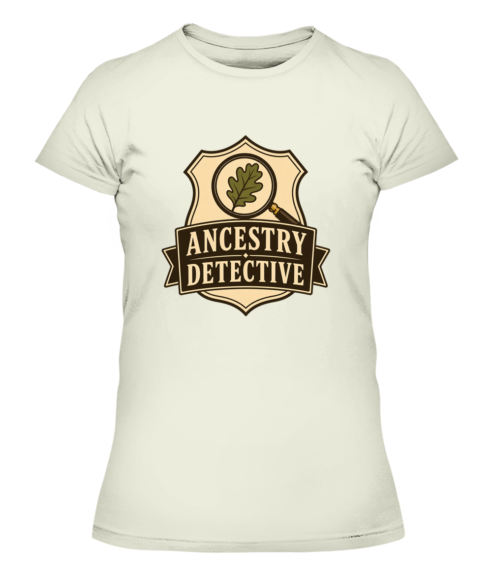 Ancestry Detective — Lady's T-Shirt in Natural
