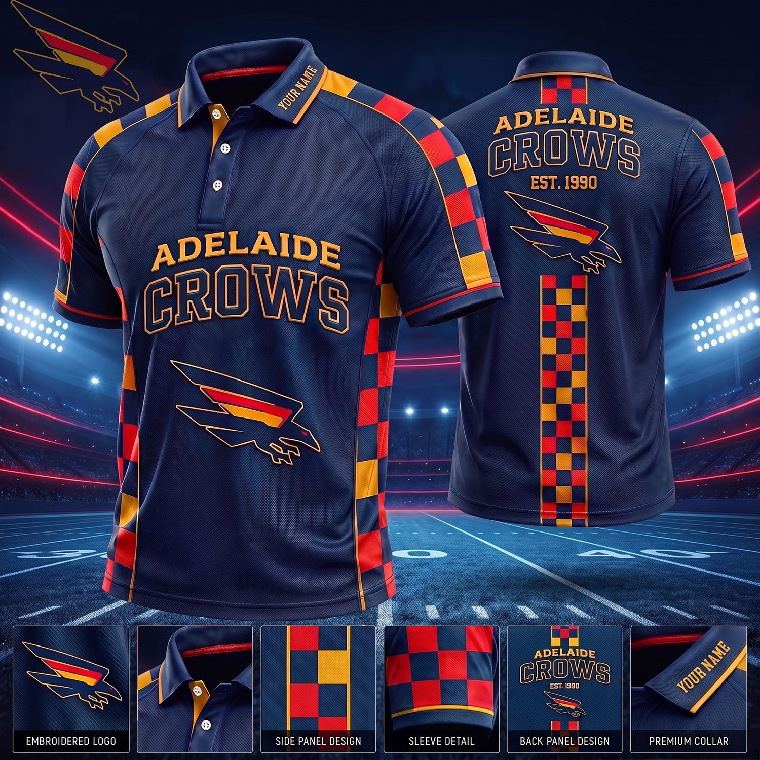 PREMIUM AFL X AC EXCLUSIVE PERSONALIZED POLO SHIRT LIMITED EDITION