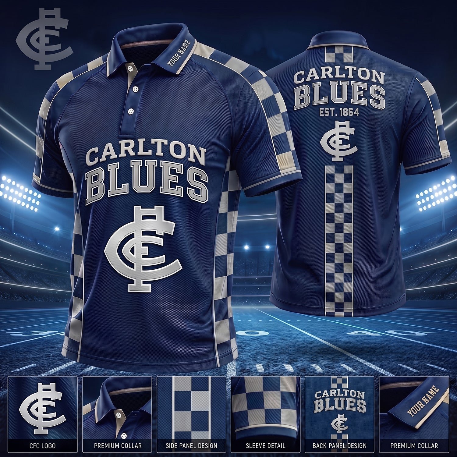 PREMIUM AFL X CAR EXCLUSIVE PERSONALIZED POLO SHIRT LIMITED EDITION