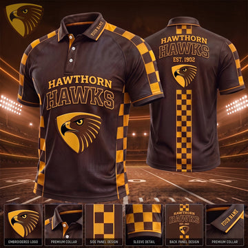 PREMIUM AFL X HAW EXCLUSIVE PERSONALIZED POLO SHIRT LIMITED EDITION