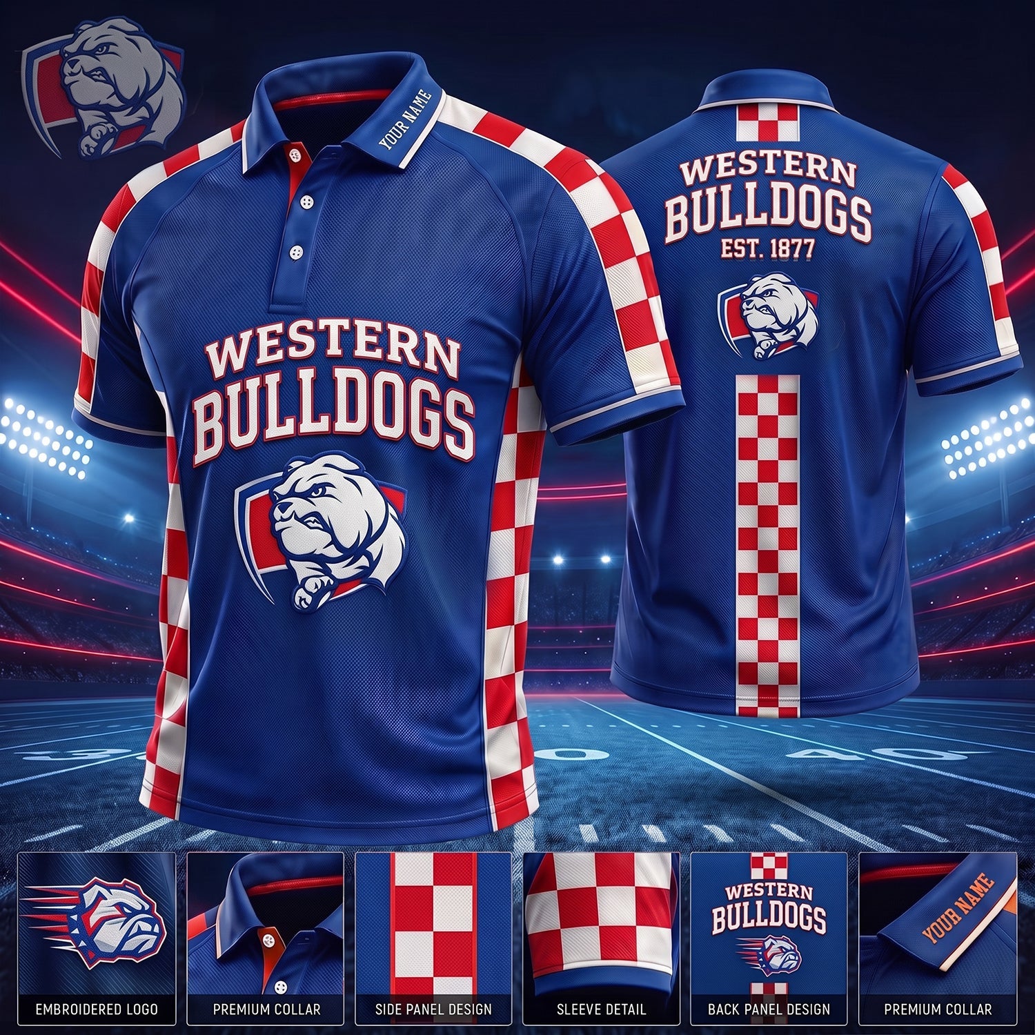 PREMIUM AFL X WB EXCLUSIVE PERSONALIZED POLO SHIRT LIMITED EDITION